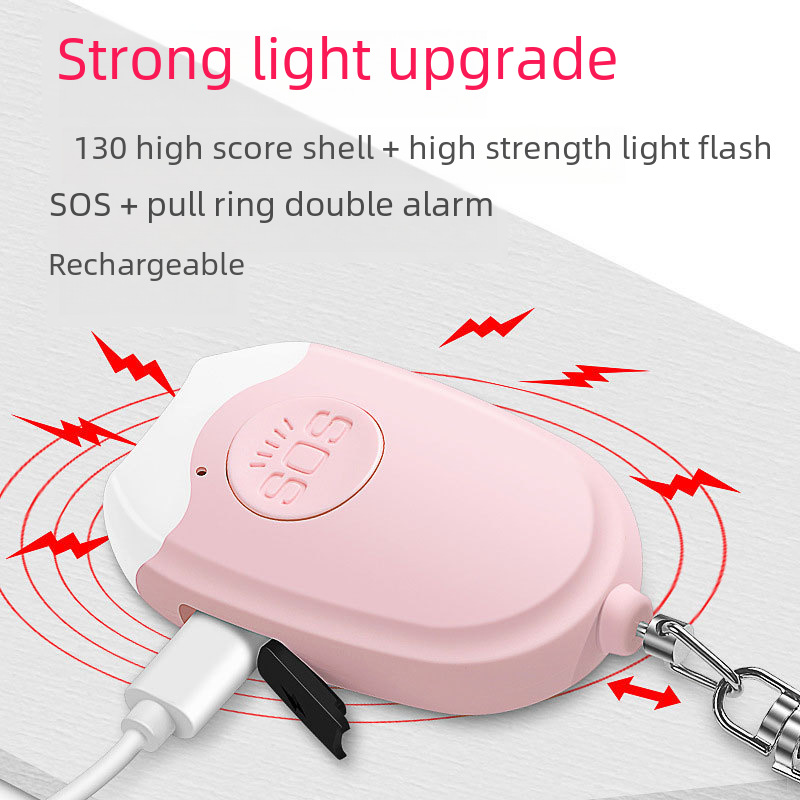 Foreign trade hot anti-wolf alarm flashlight outdoor signal lamp girls personal distress charging self-defense alarm