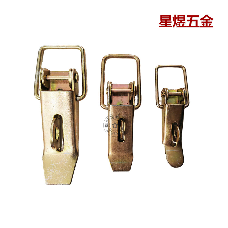Heavy-Duty Box Buckle Hand Buckle Tool Box Wooden Box Cabinet Fixed Iron Buckle Color Zinc Plated Luggage Accessories Mechanical Lock Buckle