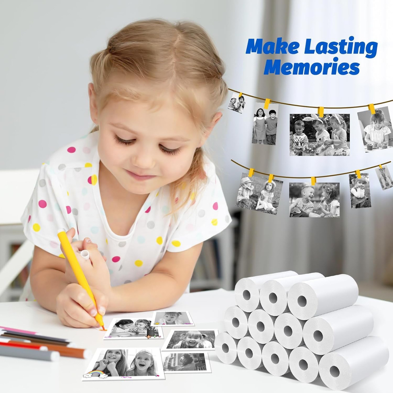 Special Thermal Printing Paper for Kidsren's Cameras, Polaroid Camera Paper Roll 57X25Mm, Environmentally Friendly Model, Does Not Contain Bisphenol a