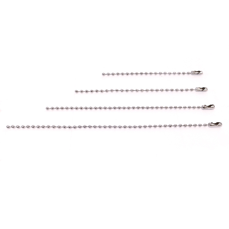 Wholesale silver bead chain 10cm12cm metal tag chain diy jewelry accessories gu Ka Bo bead chain electroplating round beads