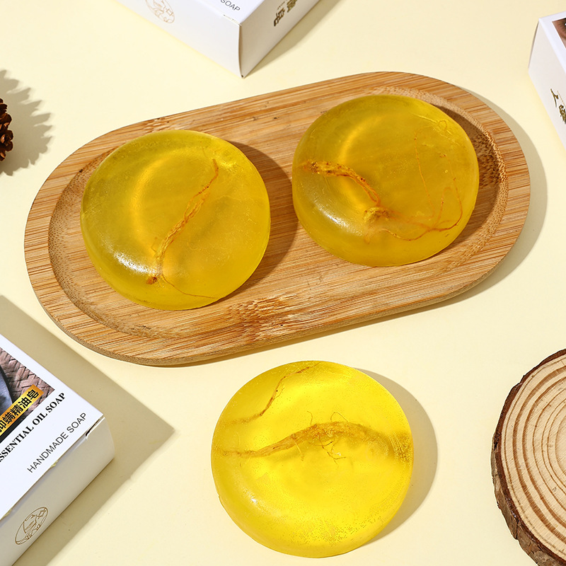 【Simis】 Ginseng Soap Sophora Flavescens Essential Oil Soap White Box Handmade Soap Cleansing and Moisturizing 80g