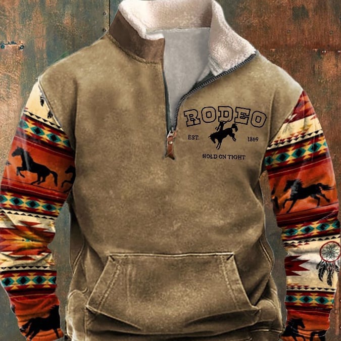 Amazon Spring and Autumn New Men's Long Sleeve Half Zipper Sweatshirt 3D Printing Casual Fashion European and American Fashion Jacket Outer