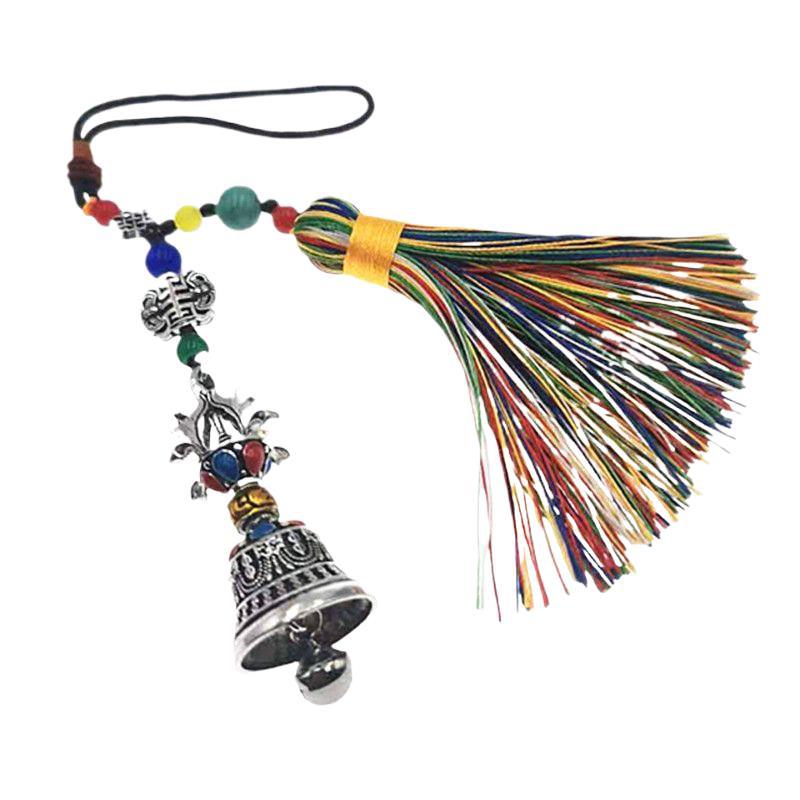 Ethnic Style Car Pendant Six-Character Mantra Vajra Pestle Tassel Bell Xizang Qinghai Lijiang Scenic Spot Travel Gift