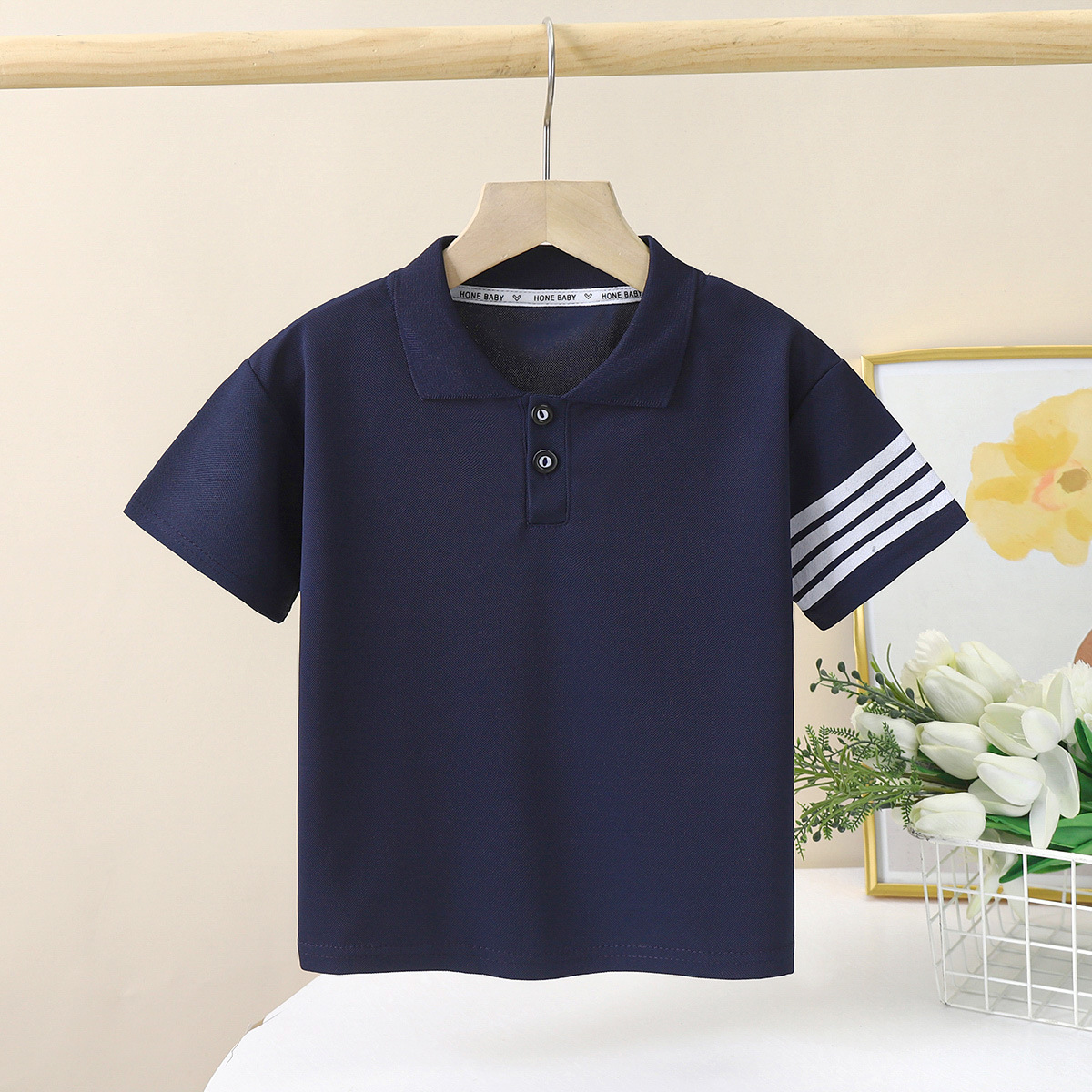 Children's short sleeve T-shirt summer new boys polo shirt Korean lapel summer half sleeve thin children's clothing wholesale