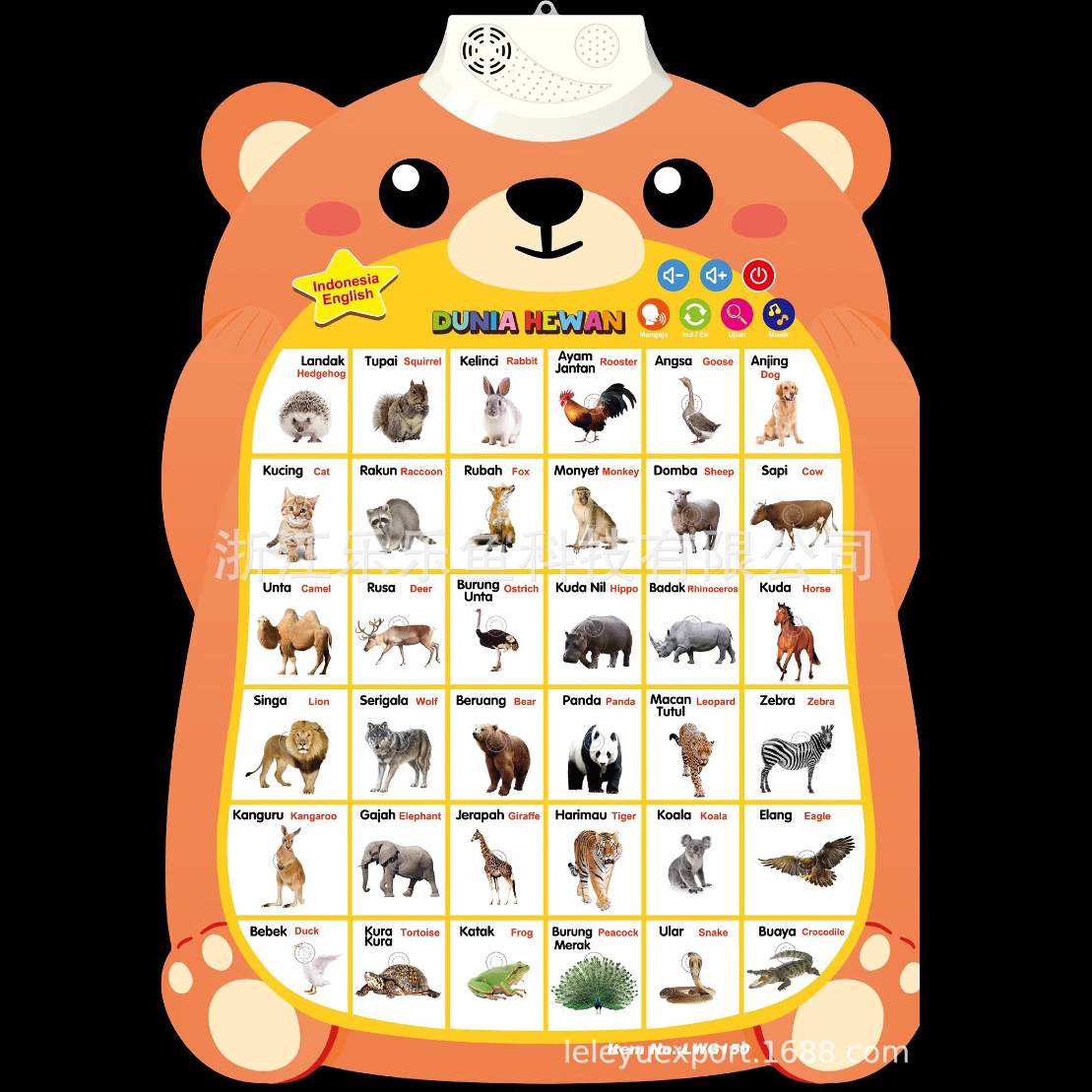 Аудио стенд с названиями животных и фруктов из Индонезии, популярная экспортная игрушка для обучения, веселый экзамен