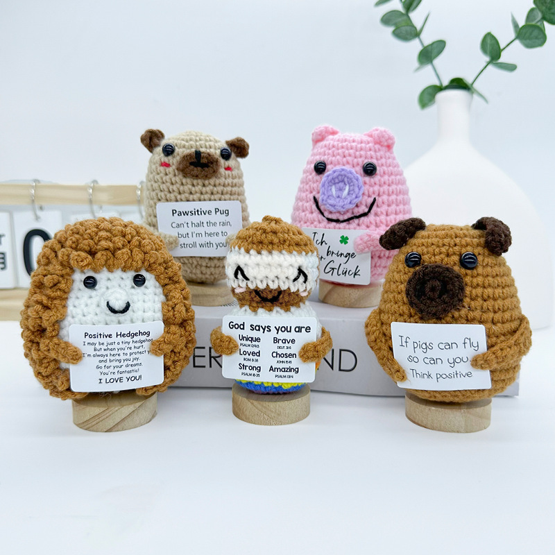 Cross-Border Finished Products Are Hot-Selling Handmade Crocheted Yarn Dolls for Emotional Support, Handmade Knitted Finished Products, Custom Knitted Dolls