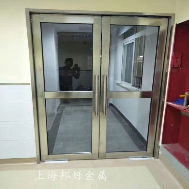 Shanghai Stainless Steel Glass Door 304 Rose Gold Steel Fire Door Floor Spring Door Aluminum Alloy Door
