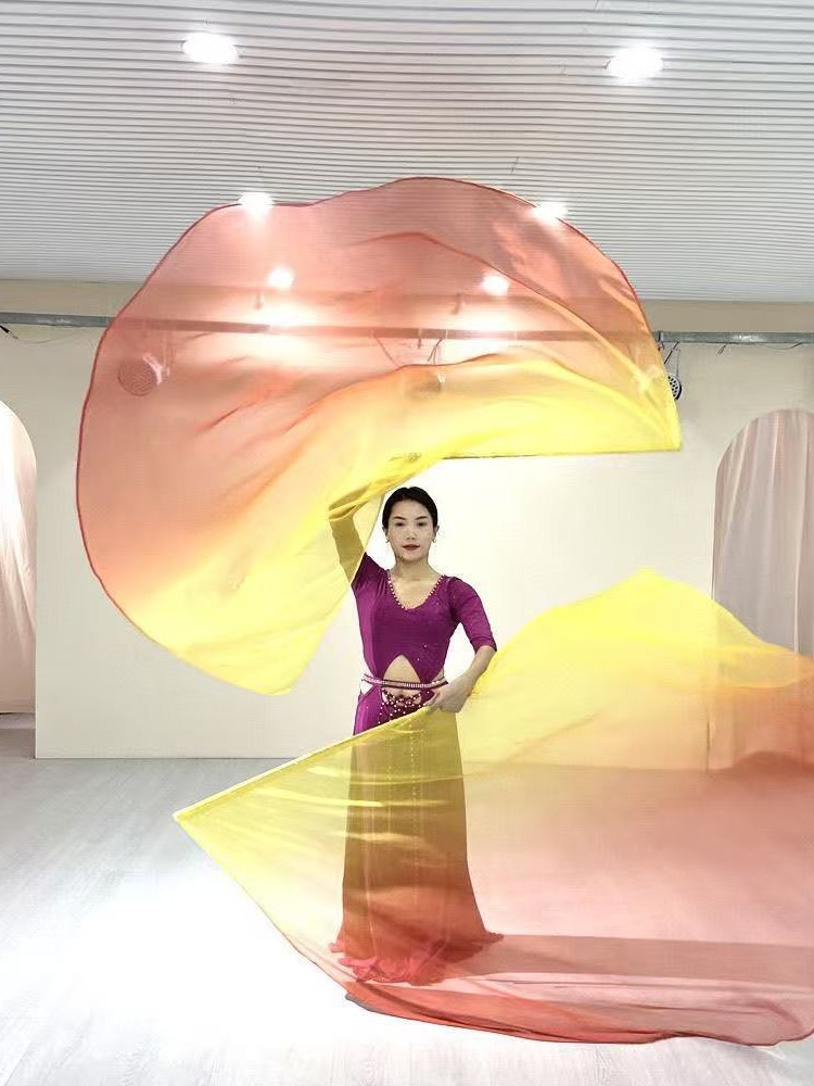 New Flag Dance Leader Props Performance Costumes Praise Gradient Flag Multi-Color Flag Telescopic Stick Dance Accessories