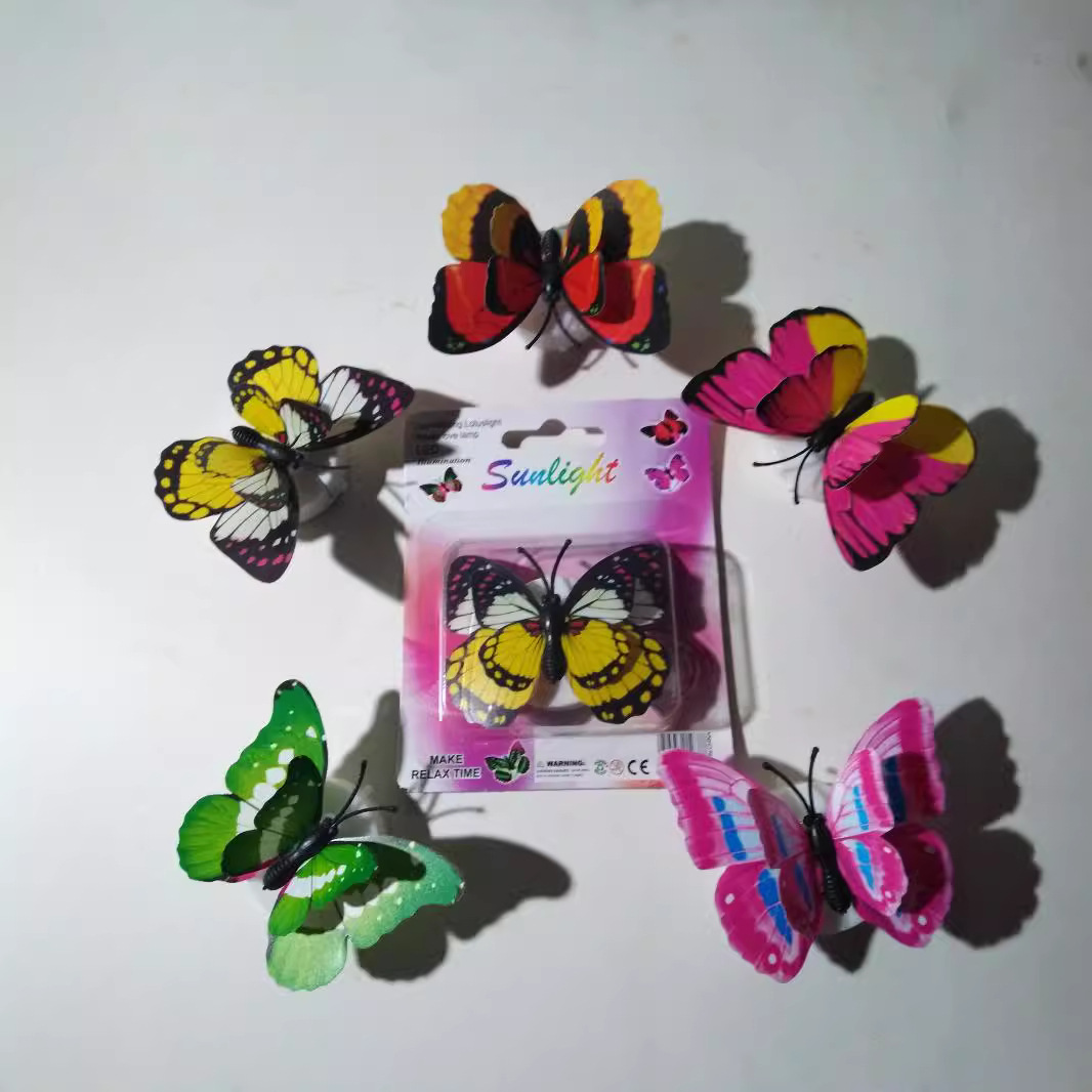 Colorful luminous butterfly night light can be pasted 3D night light luminous butterfly wall stickers manufacturers wholesale
