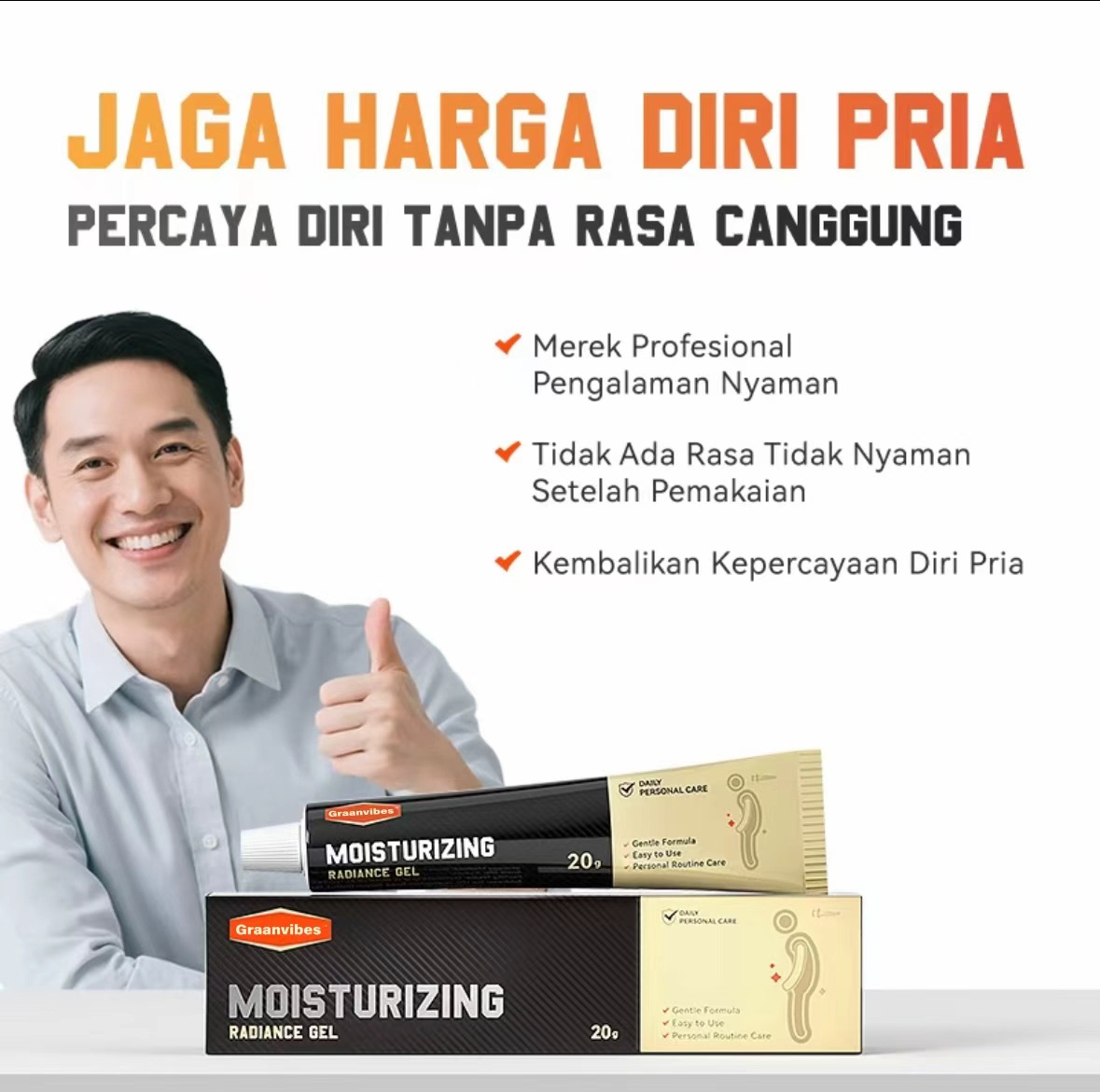 Cross-Border Best-Selling Men's Care Gel, Moisturizing Skin, Removing Odor and Brightening Care Gel