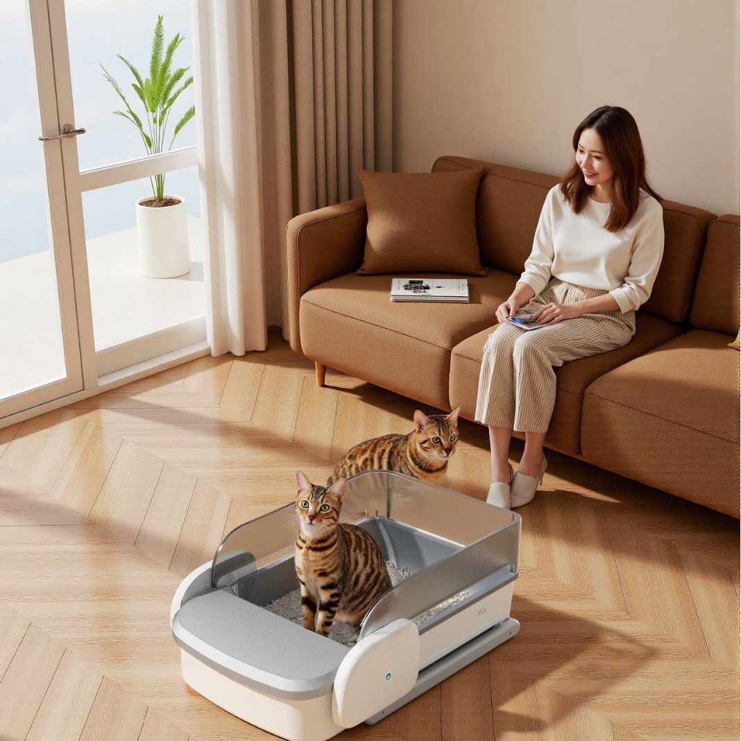 Open separate cleaning large capacity detachable APP control smart cat litter box