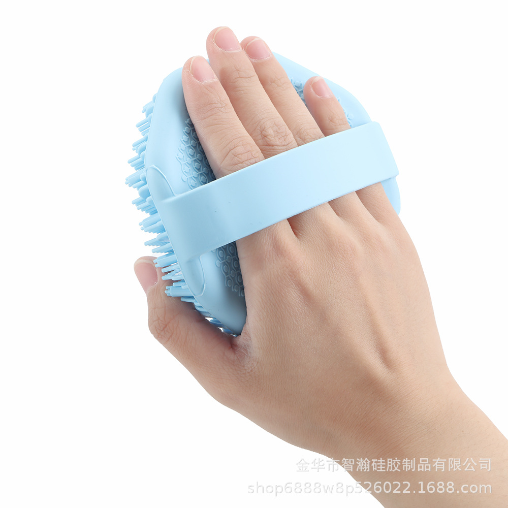 Cross-Border Amazon Silicone Multi-Sided Bath Brush Portable Wall-Mountable Silicone Bath Brush Hexagonal Bath Brush