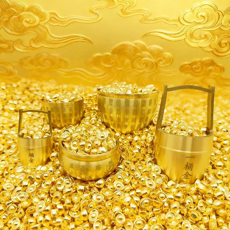 Бронзовые изделия ведро золота украшения маленькие слитки рога изобилия Баифу танк офисный вход привлекающий богатство декор для гостиной