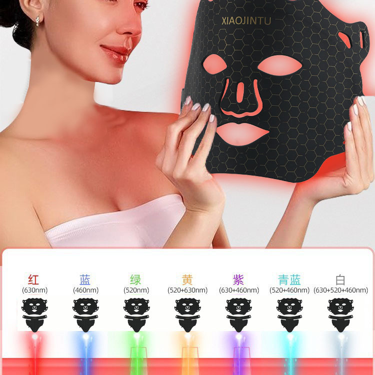 Cross-Border New Seven-Color Light Neck Silicone Mask Led Photon Rejuvenation Instrument Home Acne Removal Light Mark Beauty Instrument