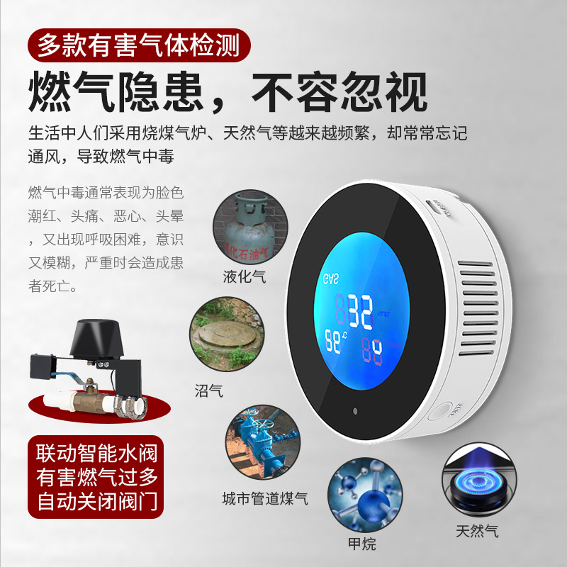 Tuya Smart Wifi Wireless Gas Detector Natural Gas Gas Gas Alarm Gas Detection Instrument