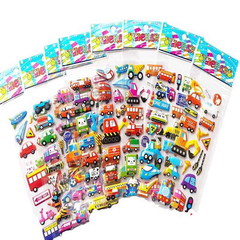 Hydraulic 3D Bump Sticker Cute Cartoon Paste Boys and Girls Bonus Sticker Children Stick Baby Gift