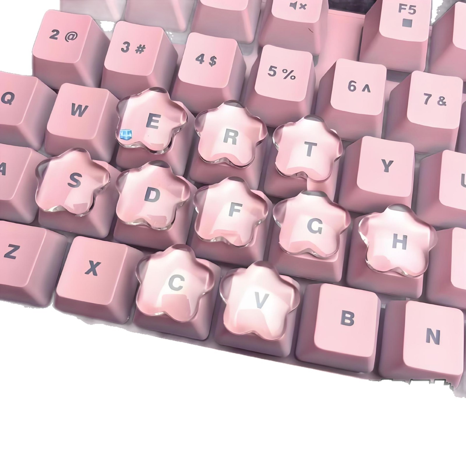 Transparent Magnifying Girl Keycap Protection Nail Art Upgrade Keyboard Sticker Nail Sticker Typing Crystal Glass Nail Art Patch