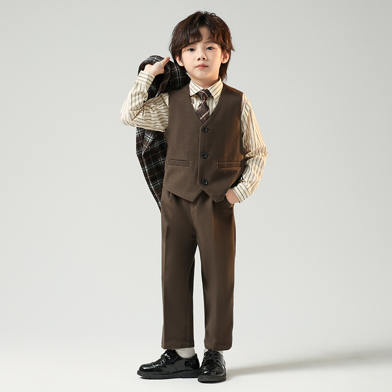 Children's Suit Casual suit Boy's Flower Boy's Wedding Dress Piano Performance Suit for Host Small Suit Jacket