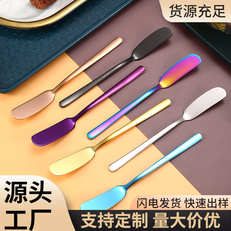 304 нержавеющая сталь, нож для масла, столовые приборы, нож для джема и сыра, длинная ручка, нож для украшения, скребок для крема