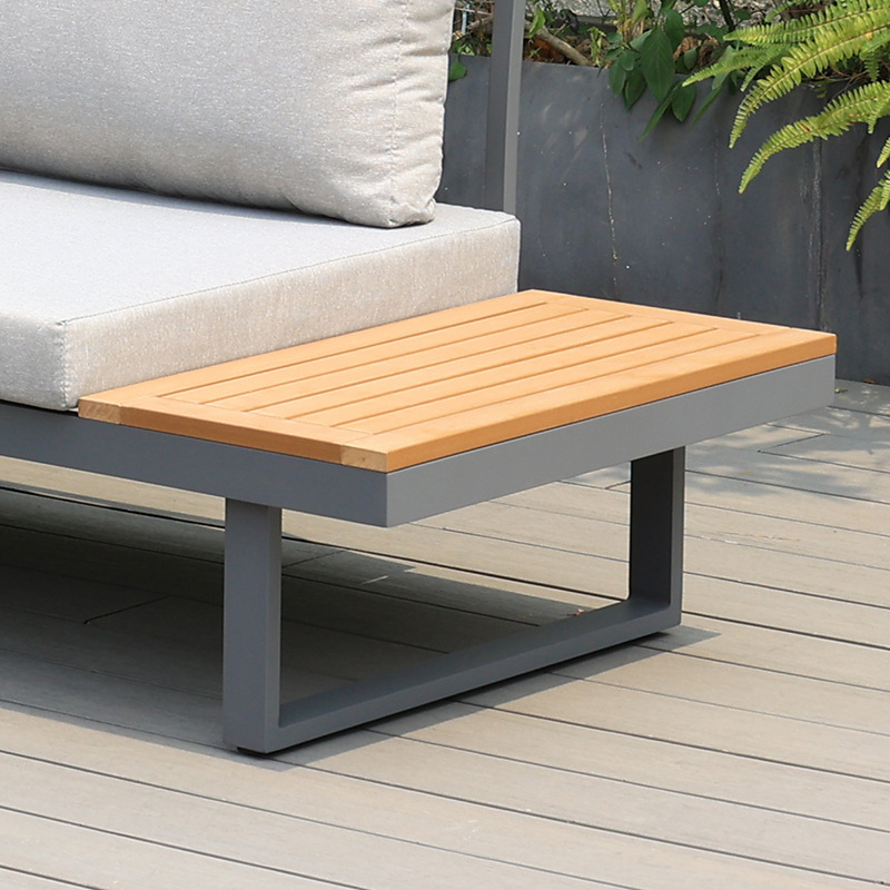 Outdoor Sofa Villa Park Terrace Plastic Wood Courtyard Garden Outdoor Sofa Set Open-Air Light Luxury Combination Sofa