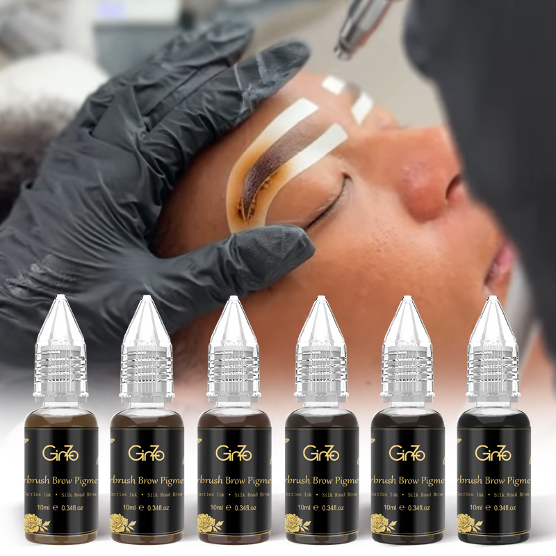 Temporary Spray-Painted Eyebrow Color Material, Temporary Disposable 6-Color Waterproof and Sweat-Proof Artificial Non-Discoloring and Easy-To-Color Color Material