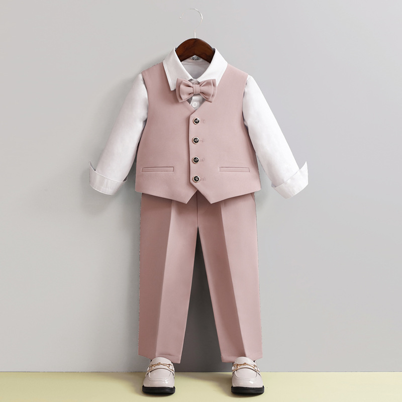 Children's suit suit autumn and winter New boys' British flower girl wedding dress children's birthday one-year-old dress delivery