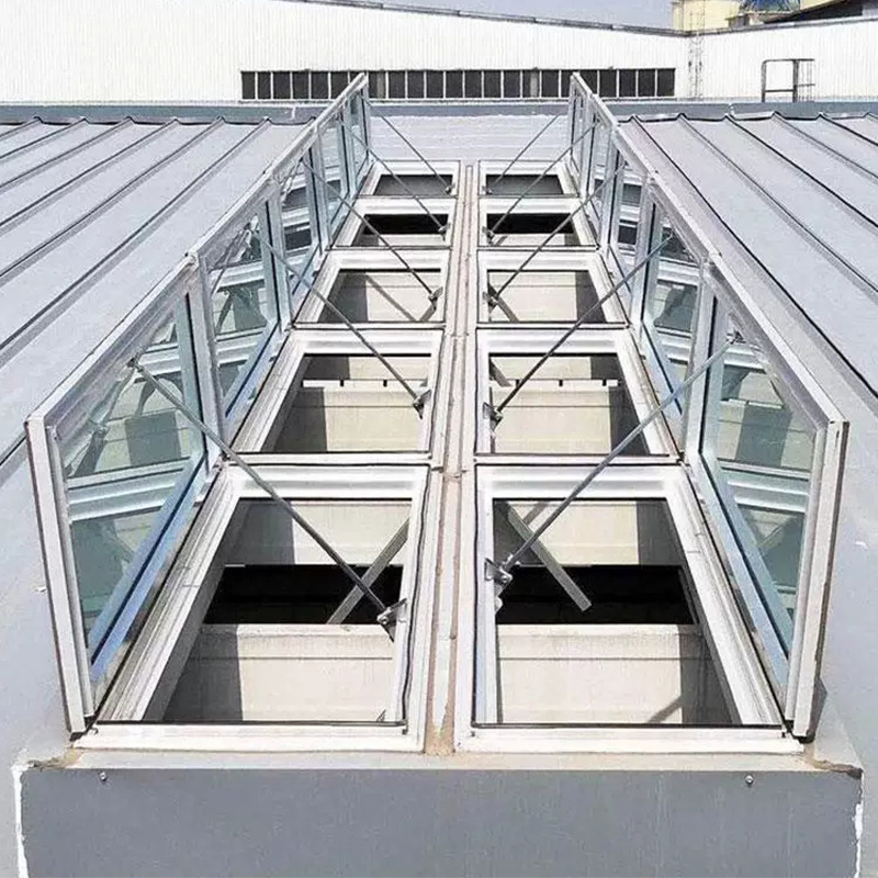 Triangular Electric Skylight, Straight-Shaped Fire Smoke Exhaust Ventilation Window, Factory Building Opening Side Opening Light Aluminum Alloy Window