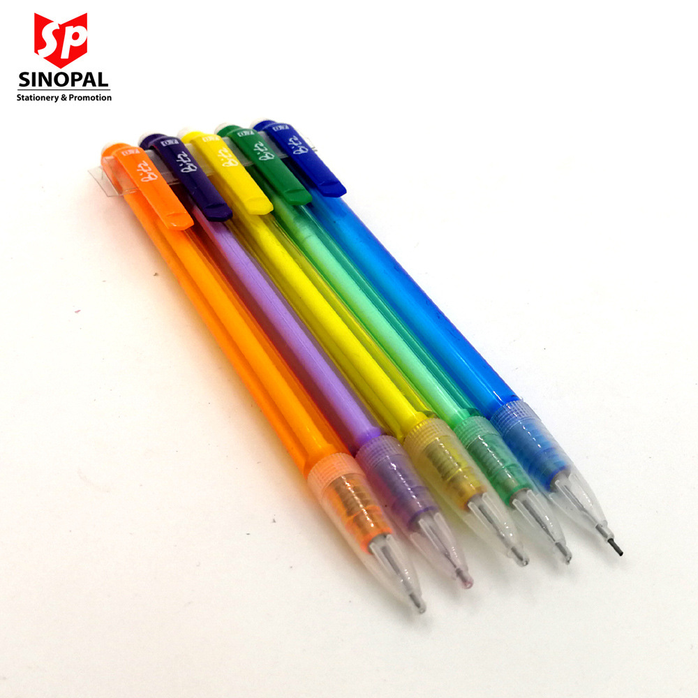 Translucent Colorfuled Plastic Automatic Pencil Export Promotion Writing Mechanical Pencil Plastic Mechanical Pencil