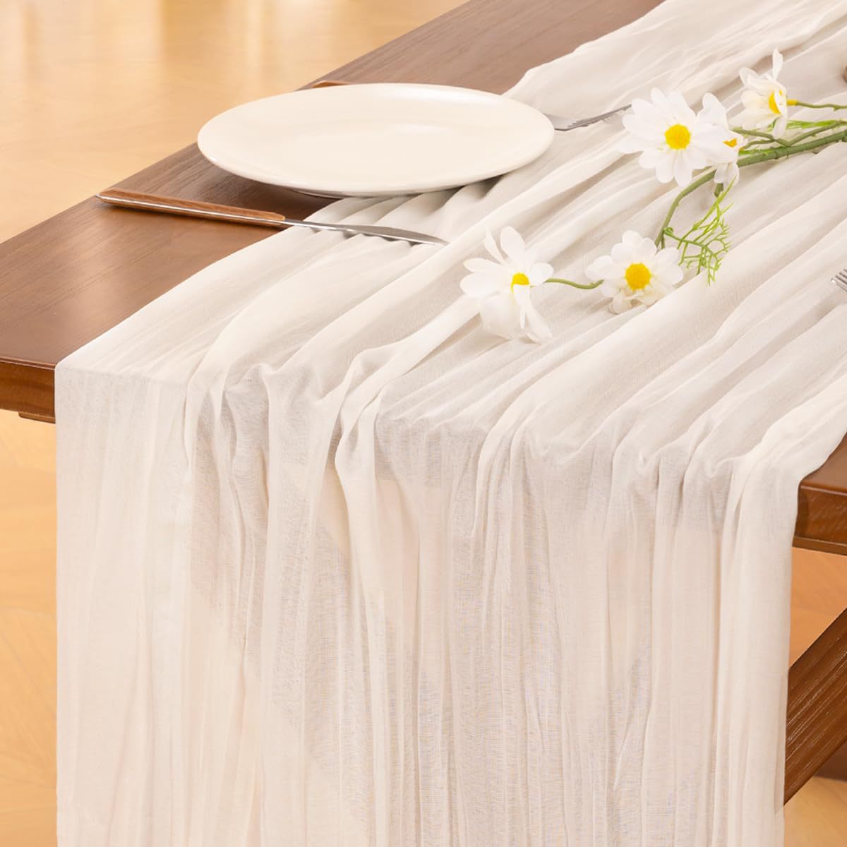 Cross-Border Bali Crepe Table Flag Cheesecake Cloth Table Flag Wedding Wedding Party Decoration Pleated Twist Tablecloth