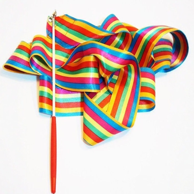 Гимнастические ленты 4 м, цветные ленты, реквизит для художественных танцев, игрушечные ленты для детей, потоки