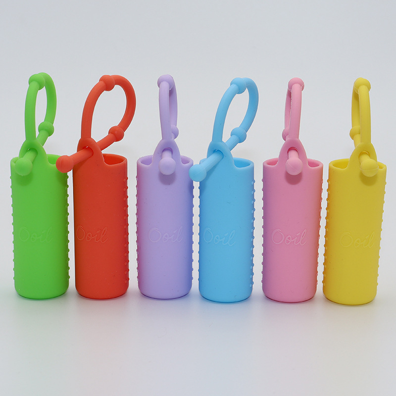 10ml Essential Oil Bottle Silicone Cover Rolling Ball Bottle Silicone Protective Cover Spray Bottle Lanyard Leak-Proof
