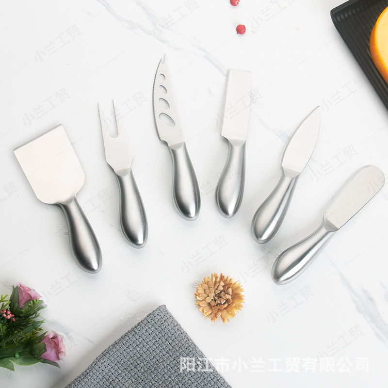 Stainless Steel Hollow Handle Cheese Knife Set Cheese Butter Fork Kitchen Knife, Fork and Spatula Baking Tools in Stock