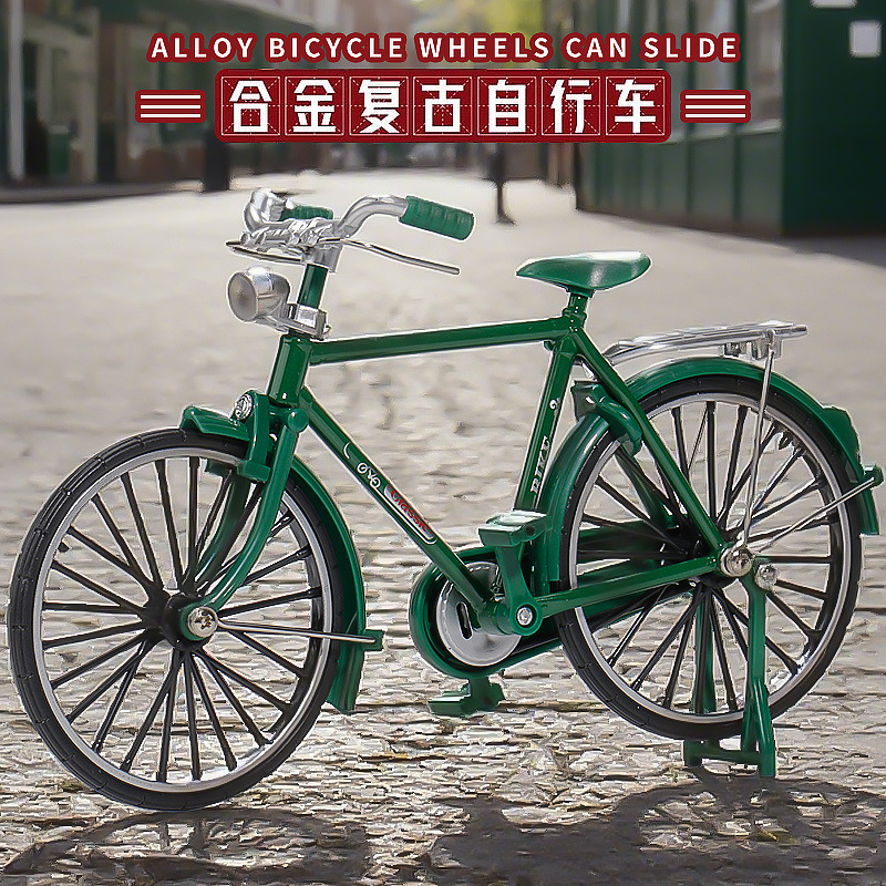 Cross-Border Artificial Alloy Retro 28-Bar 1:10 Bicycle Model Old-Fashioned Bicycle Bicycle Ornaments Assembly