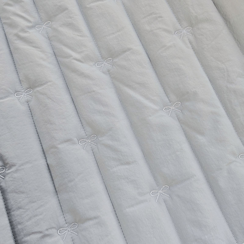 Vertical Quilted Quilted Cotton Fabric with Bow Embroider Korean Quilted Cotton Fabric Cosmetic Bag Cotton Clothing Fabric
