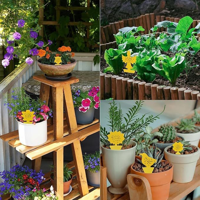 Sticky insect board Trap board double-sided yellow board stained with insect board butterfly flower insect trap special-shaped waterproof garden flowers