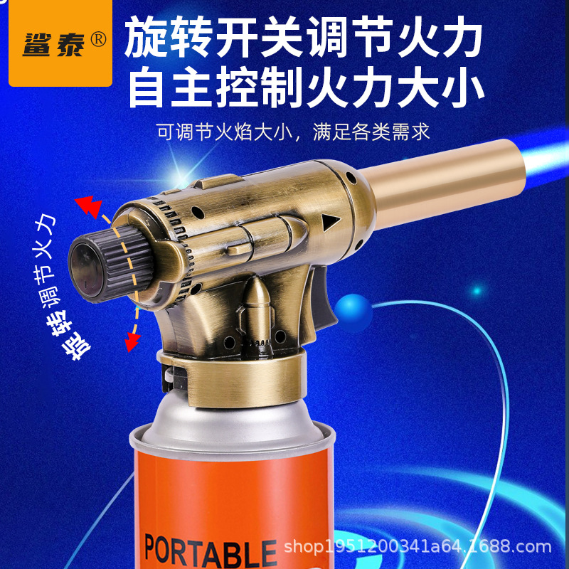 Flame Gun for Burning Pig Hair, Household Flame Gun for Baking, Handheld Cassette Gas Tank Spray Gun, Igniter, Gun Head