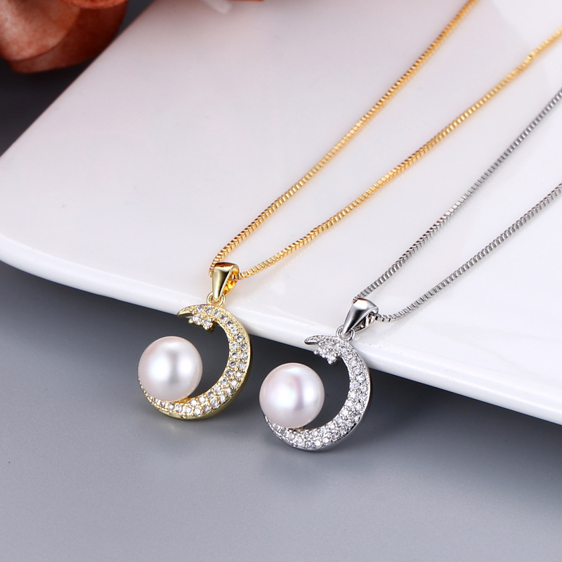 Колье с подвеской из пресноводной жемчужины в японском и корейском стиле, простая инкрустация