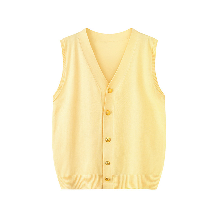 Jk Uniform Cardigan Korean Style Spring and Autumn Vest Knitted Vest Jacket College Style Soft Waxy Knitted Small Vest