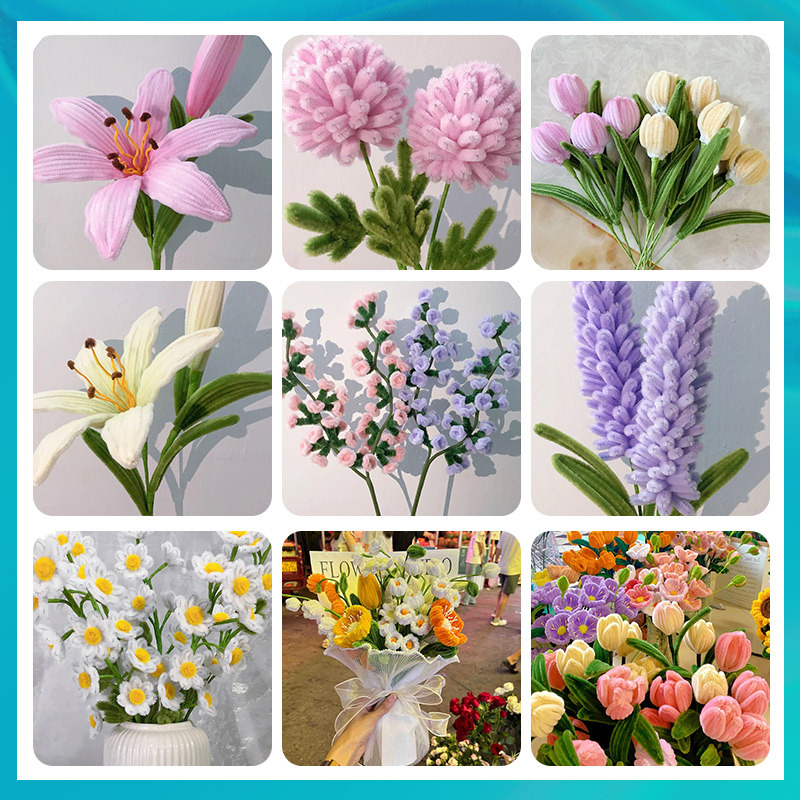 Twisting Stick Handmade Materials Ultra-Dense Handmade Bouquet Kidsren's Macaron Educational Toys Wholesale DIY Toys