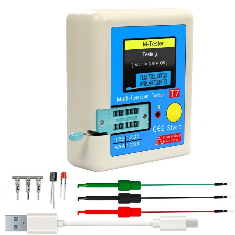 Lcr-T7 High-Speed Transistor Tester Full-Color Screen Graphic Display Multi-Function Tester