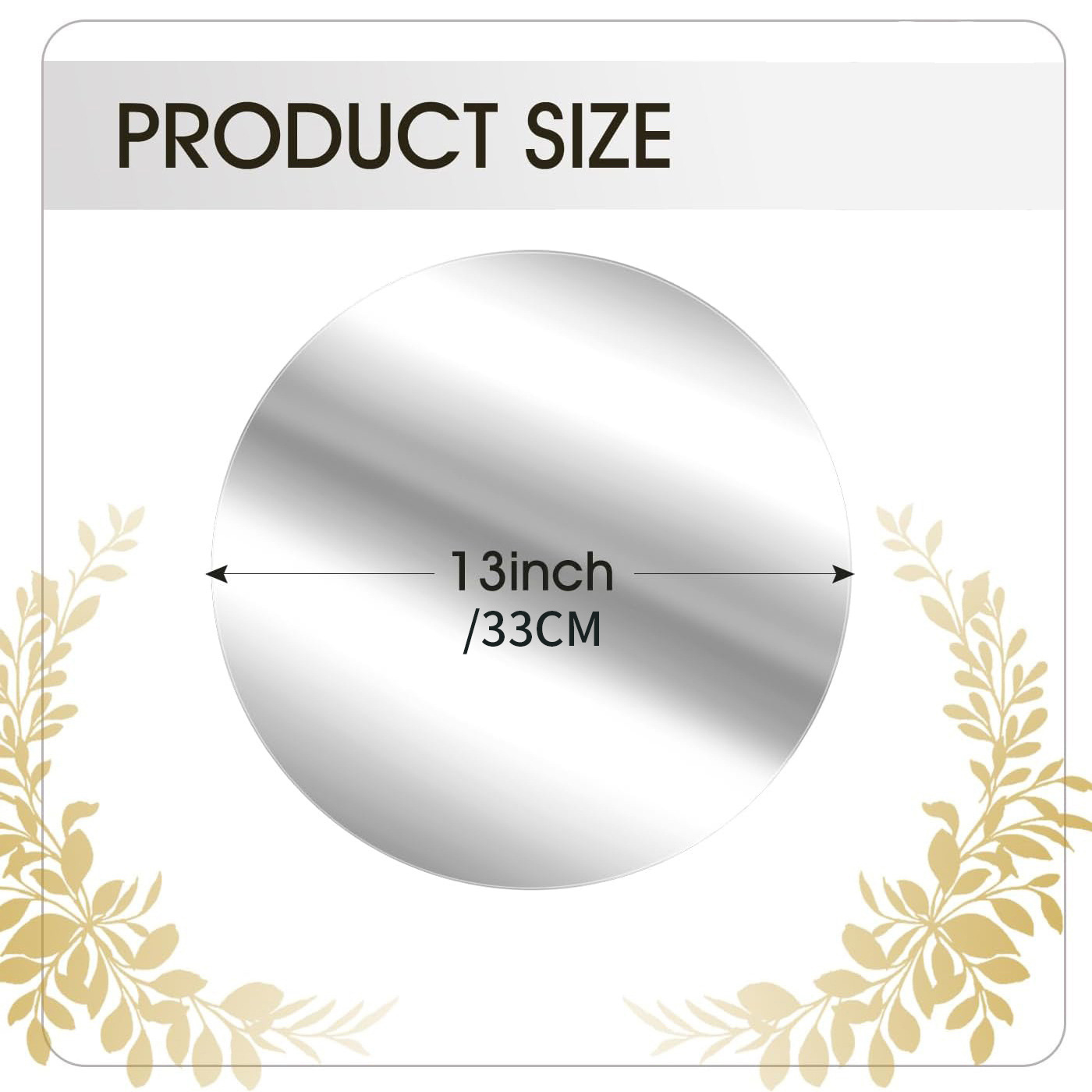 Cross-border round golden placemat 33cm table disposable paper placemat mirror golden silver decorative table mat manufacturers