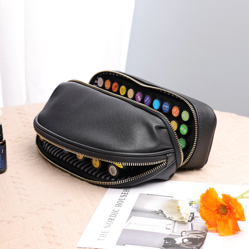 56 grid essential oil storage bag portable travel 15ML shockproof small ball bottle carry layered dote bag