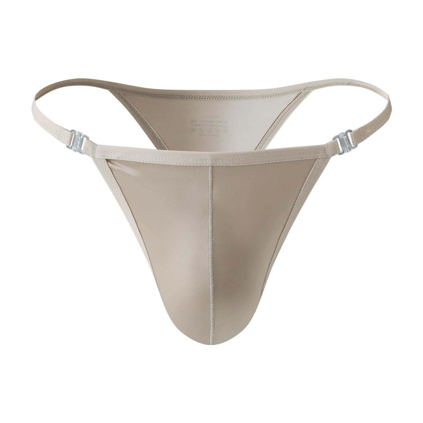 Men's Solid Color High-End Luxury High-Cut Button Design Sexy Thong Enhances the Appearance of Size, Stylish Underwear, Erotic Bikini for Export