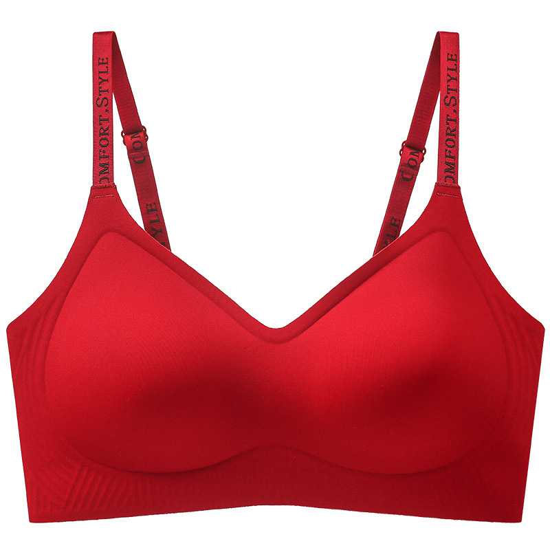 Benmingnian Red Underwear Panties suit Women's Traceless Small Chest Push-up Wedding Bride 2025 Year of the Snake Bra Gift Box