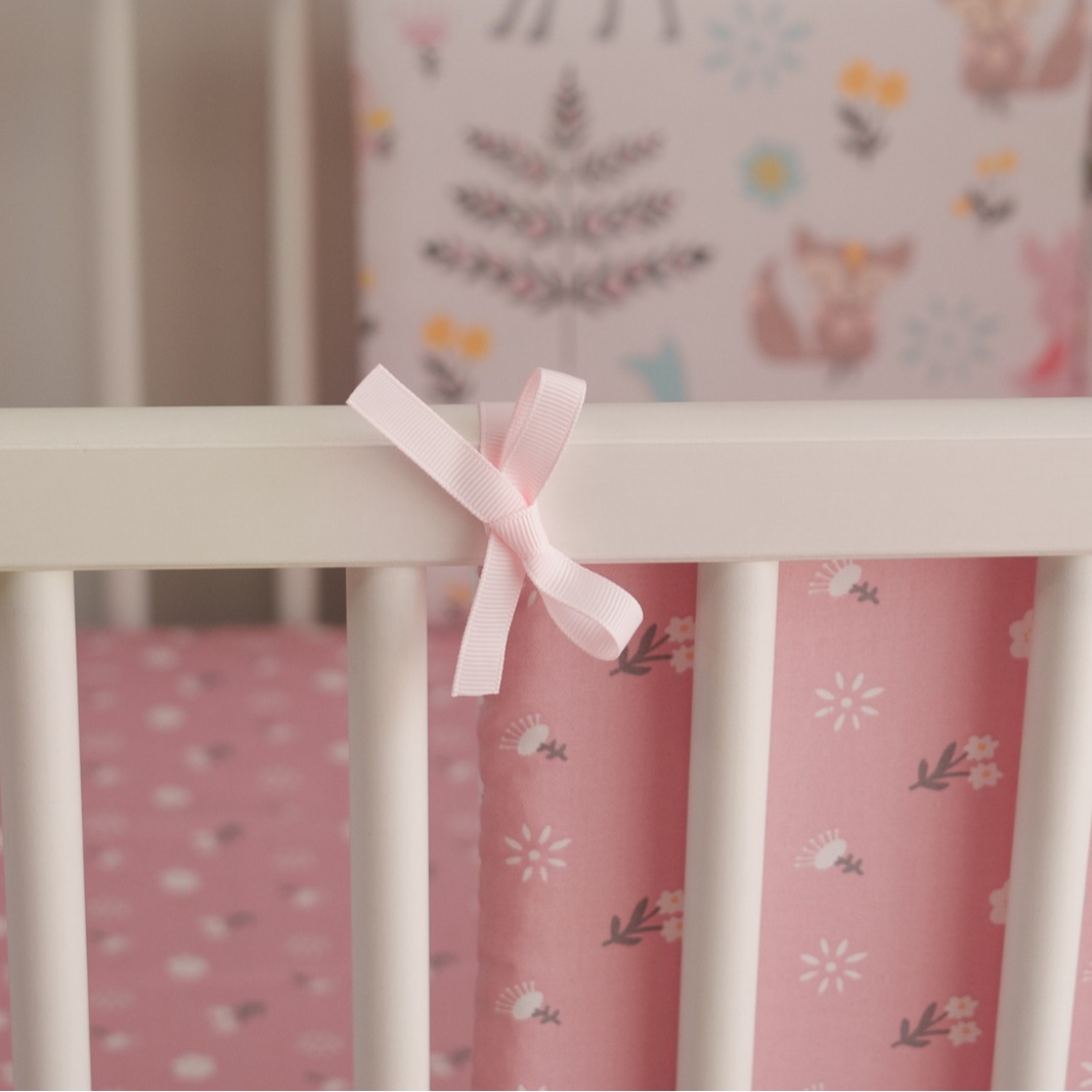 Baby bed circumference newborn bedding baby anti-collision fence cotton pink Fox 30*30*6 whole wash