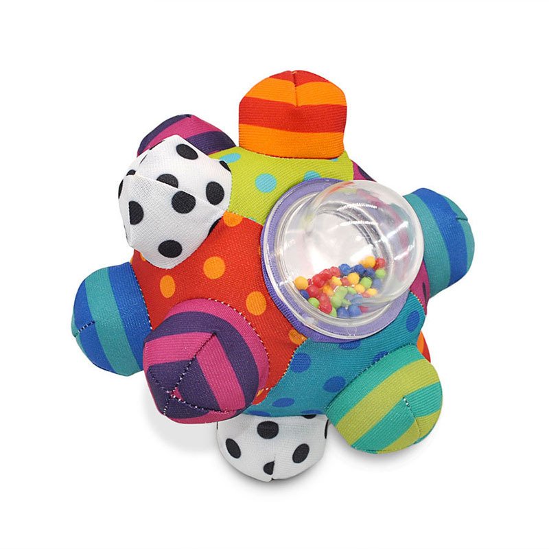 Baby Three-Dimensional Cloth Ball Touch Hand-Grabbing Bubble Ball Educational Baby Colorful Bead Rattle Ball Wholesale Production Manufacturer