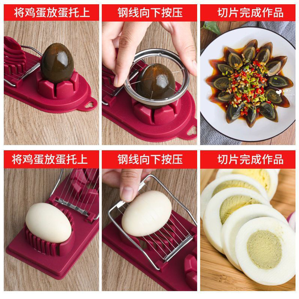 Two-In-One Egg Slicer Multifunctional Fancy Egg Slicer for Home Use Stainless Steel Slicer for Cutting Eggs