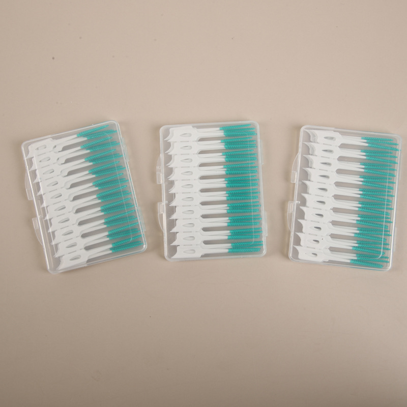 Silicone Mint Flavored Interdental Brushing and Interdental Brush Cleaning Interdental Massage Care Toothpick 40 Pieces Boxed Batch