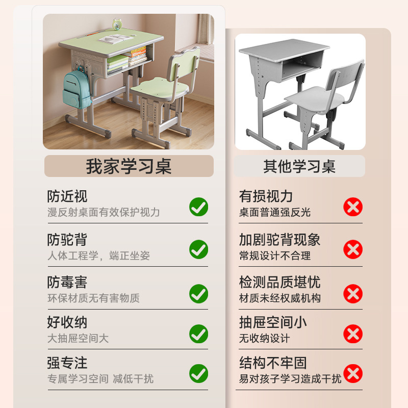 Desks and Chairs suit Children's Desk Liftable Home School Junior High School Students Simple Learning Homework Writing Desk