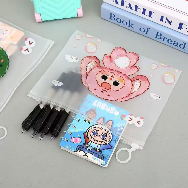 Internet Celebrity Kapibala Thickened Zipper Bag Cartoon Storage Bag Transparent Stationery Student Pencil Bag Jewelry Packaging Bag